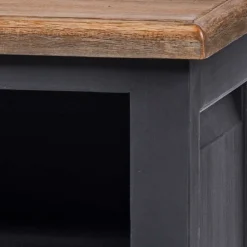 100x70x40 TV Kommode in Schwarz & Teak - Niovan