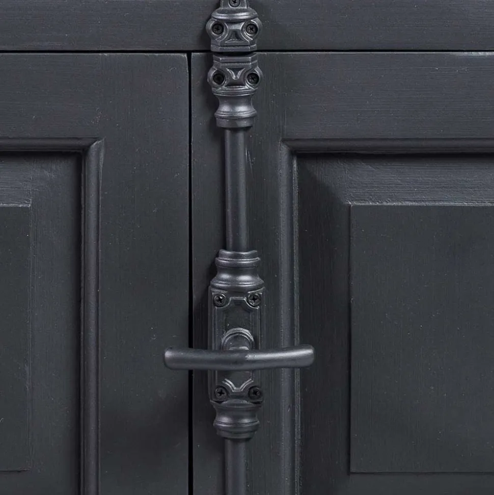 100x70x40 TV Kommode in Schwarz & Teak - Niovan