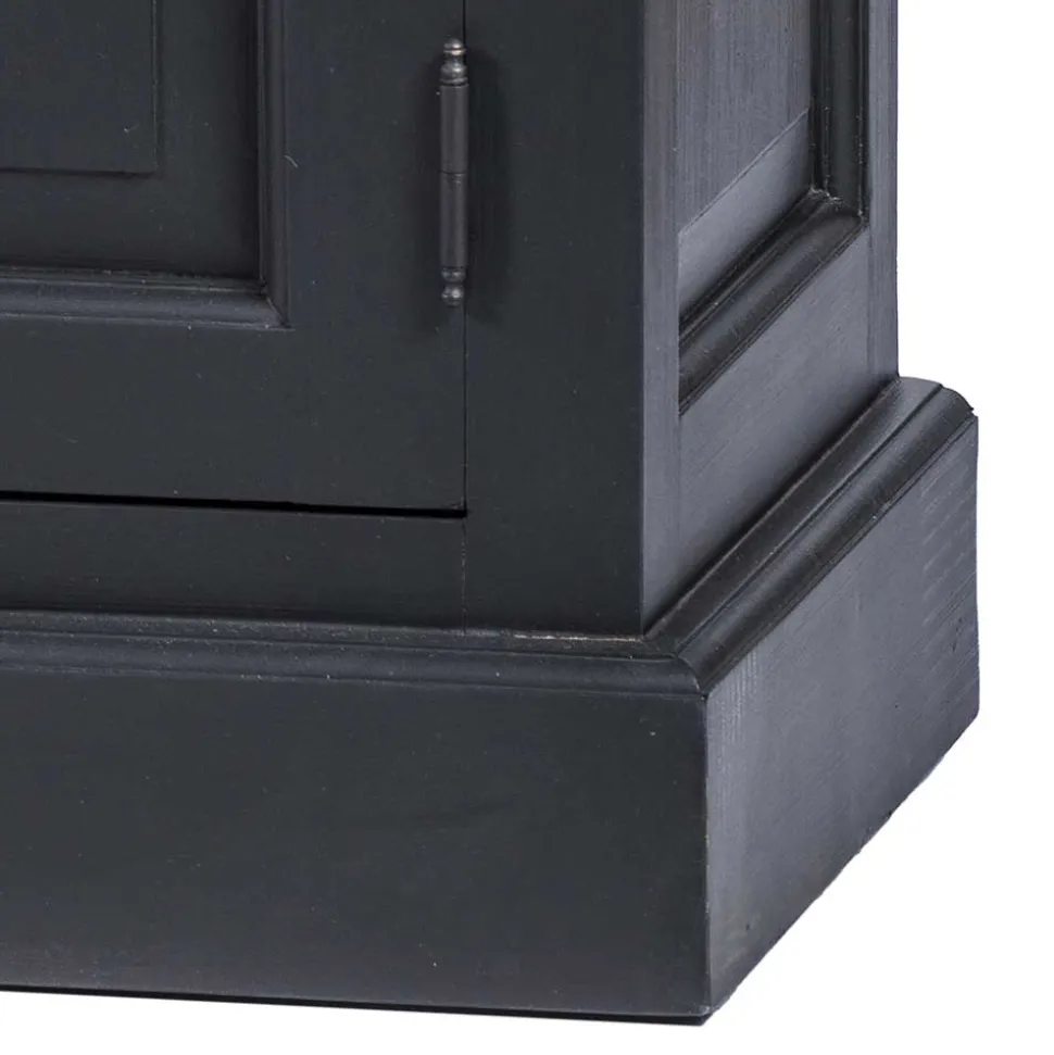 100x70x40 TV Kommode in Schwarz & Teak - Niovan