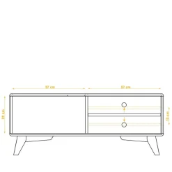 120x48x40 TV Kommode in Wildeiche mit Weiß - Diesta I