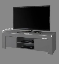 138x44x42 TV Lowboard in Weiß lackiert - Mikes