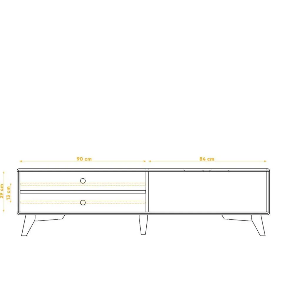 180x48x40 TV Möbel in Wildeiche & Weiß - Diesta