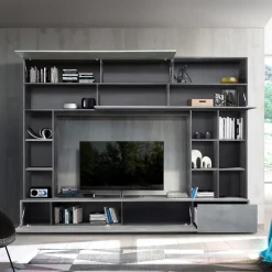 277x209x40 TV Mediawand in Grau zweifarbig - Mitalona