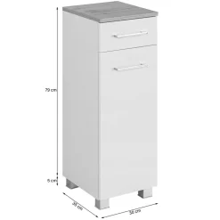 30x84x35 Unterschrank fürs Bad mit Schublade - Ishes