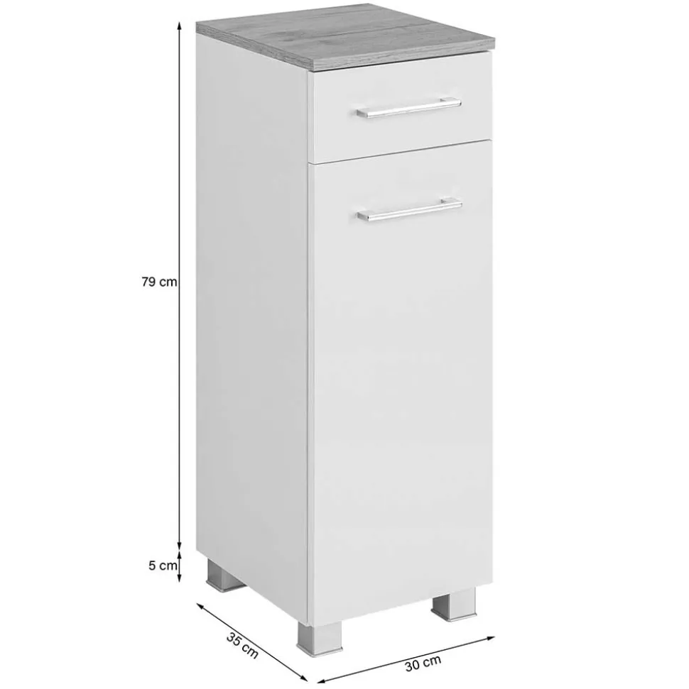 30x84x35 Unterschrank fürs Bad mit Schublade - Ishes