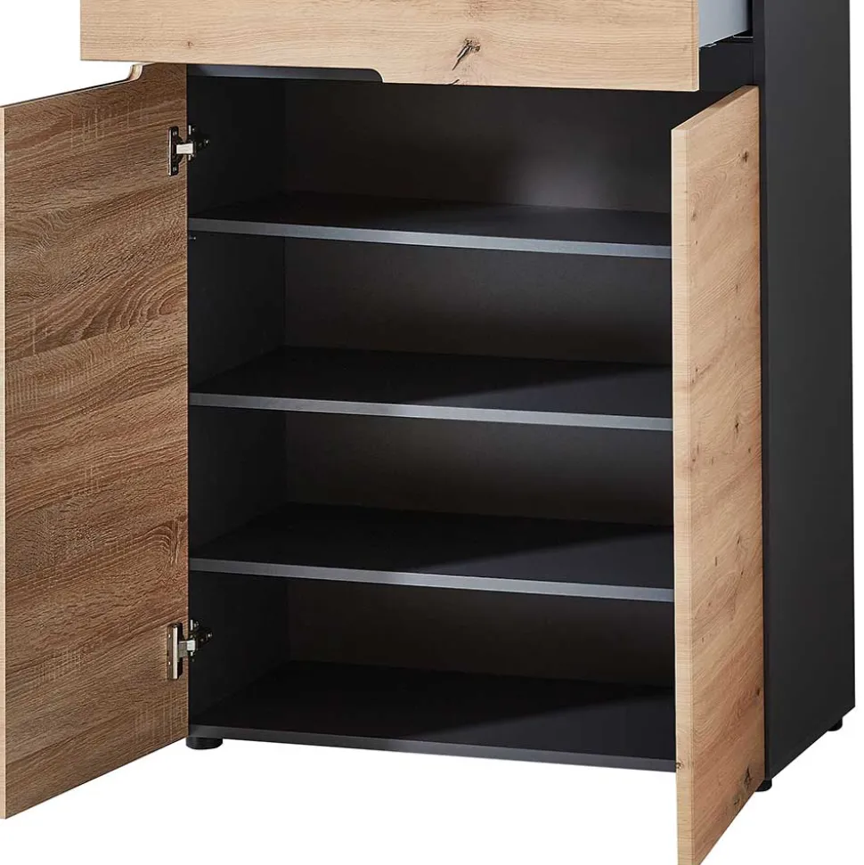 80x107x38 Vertiko für Schuhe in Wildeiche Optik - Kuetra