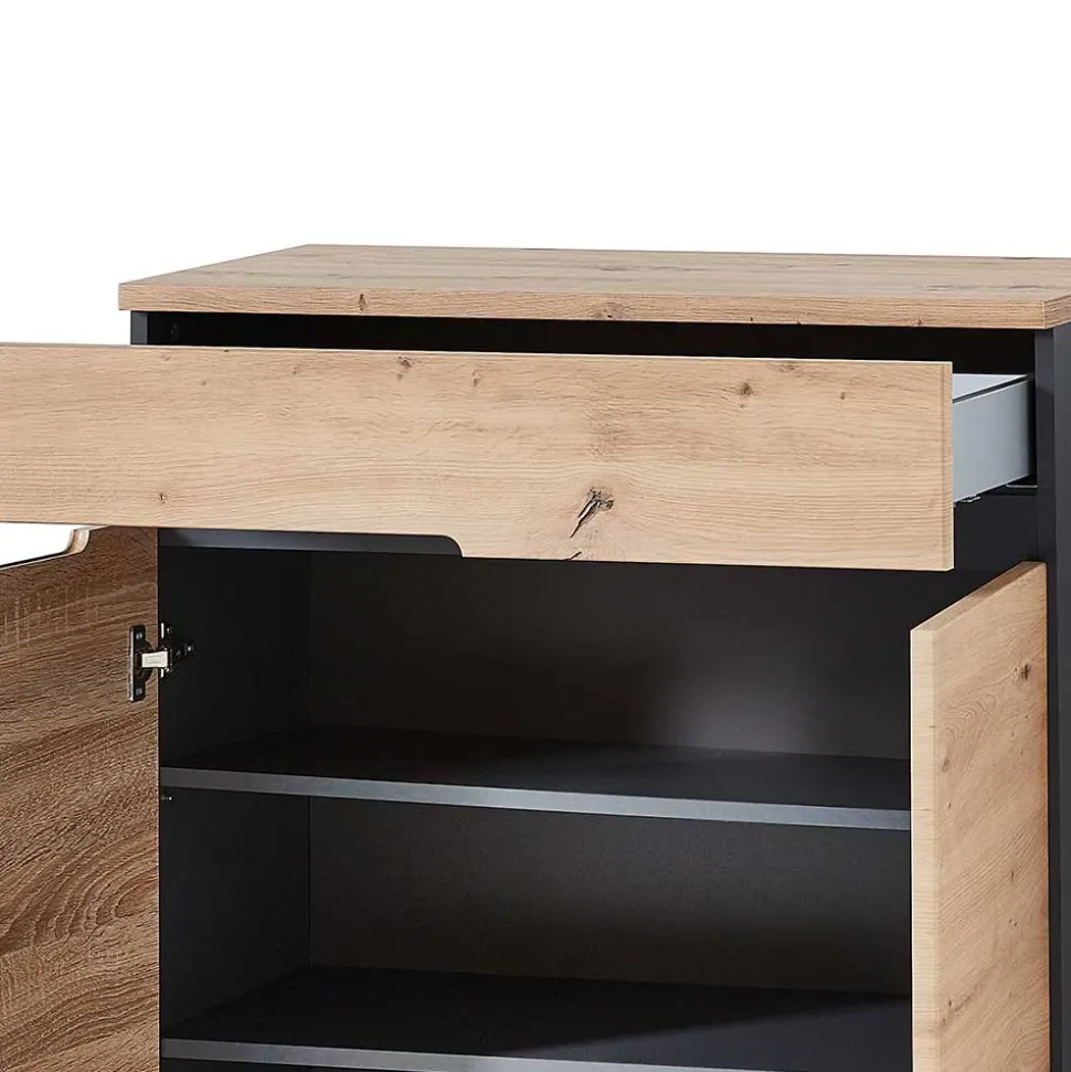 80x107x38 Vertiko für Schuhe in Wildeiche Optik - Kuetra