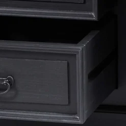 220x96x53 Vintage Design Anrichte in Schwarz - Niovan