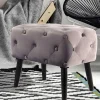 60x48x40 Vintage Design Hocker aus Samt Grau - Rino