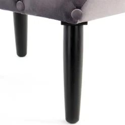 60x48x40 Vintage Design Hocker aus Samt Grau - Rino