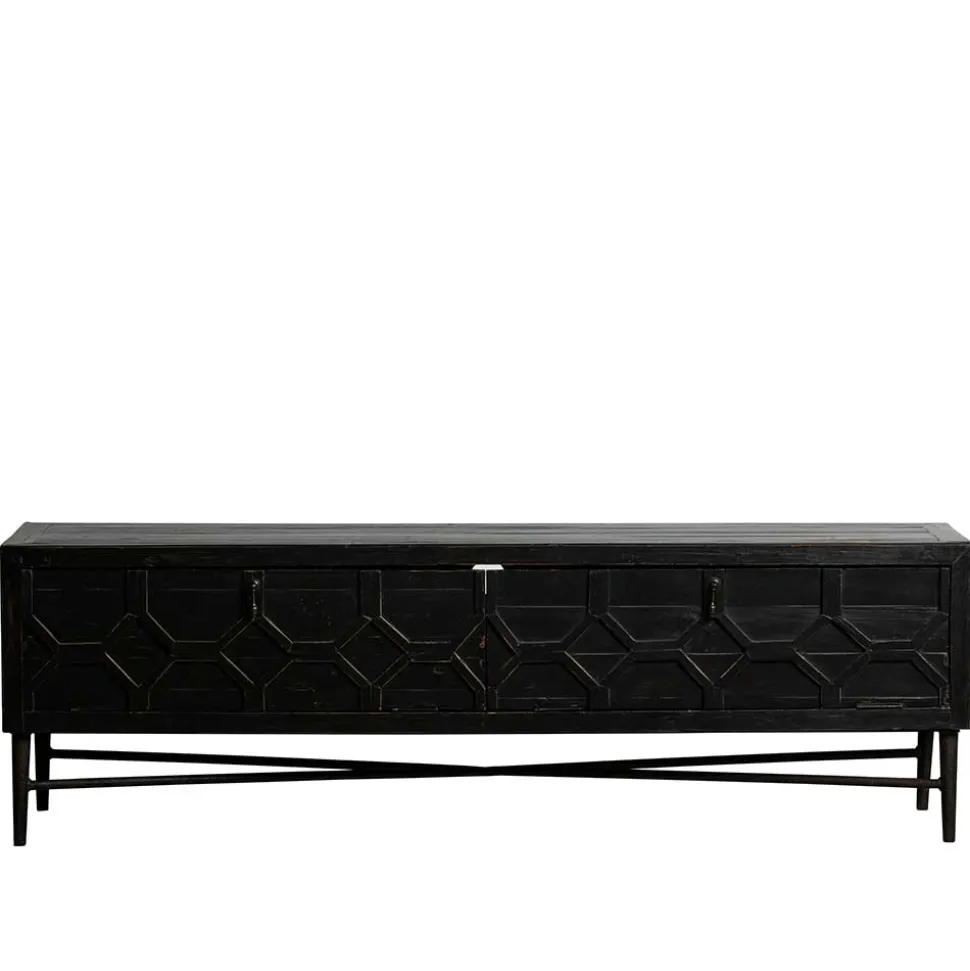 160x50x45 Vintage Design Lowboard in Schwarz - Illestra