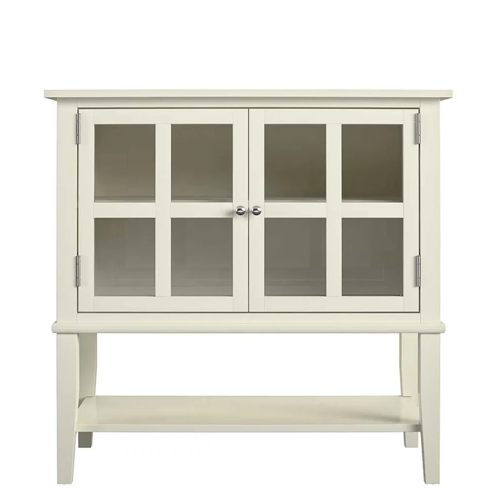 80x78x40 Vintage Glasschrank in Creme - Luan