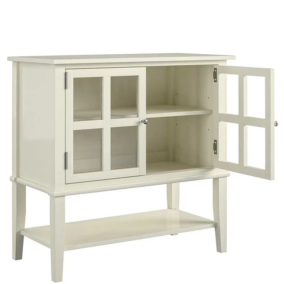 80x78x40 Vintage Glasschrank in Creme - Luan