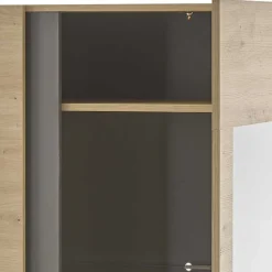 72x154x40 Vitrine in Wildeiche & Dunkelgrau - Lairian