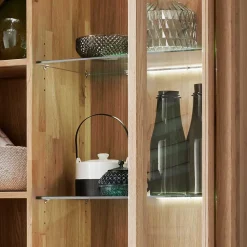 103x205x40 Vitrinenschrank aus Wildeiche Massivholz - Embleys