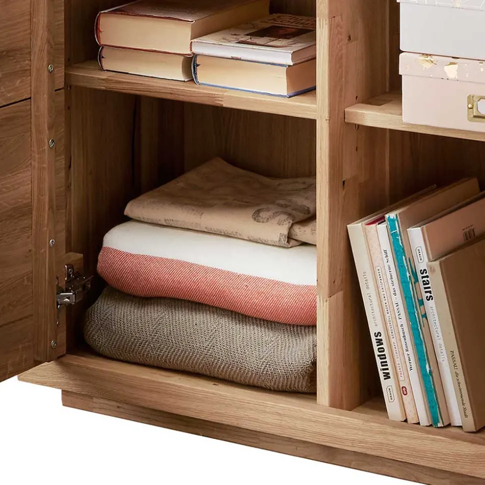 103x205x40 Vitrinenschrank aus Wildeiche Massivholz - Embleys