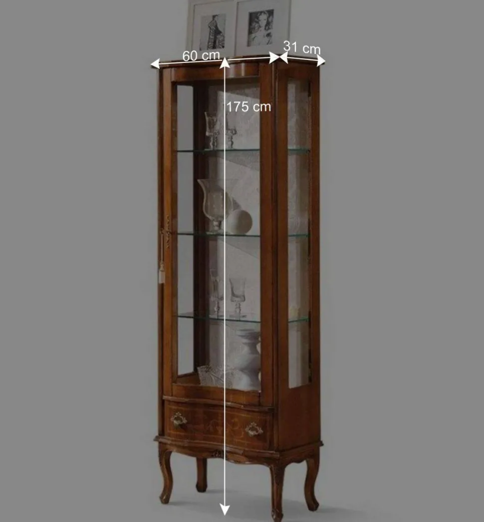 31x175x60 Vitrinenschrank im Italienischem Stil - Venerdina