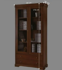 94x179x38 Vitrinenschrank im klassischen Stil - Lemerzi
