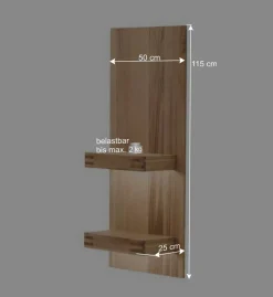50x115x25 Wandboard mit zwei Ablageböden - Crupean