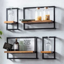 20x35x25 Wandregal aus Massivholz & Metall - Mendoza II