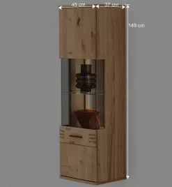 45x149x37 Wandvitrine in Eiche Bianco - Crupean