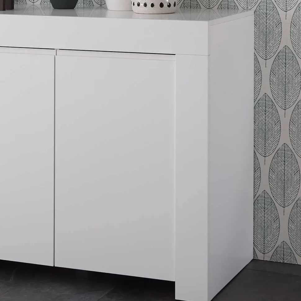 138x81x42 Wangengestell Kommode in Weiß - Mikes