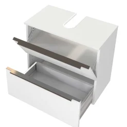 60x55x35 Waschbeckenschrank mit Klappe & Schublade - Livendas I