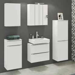 60x55x35 Waschbeckenschrank mit Klappe & Schublade - Livendas I