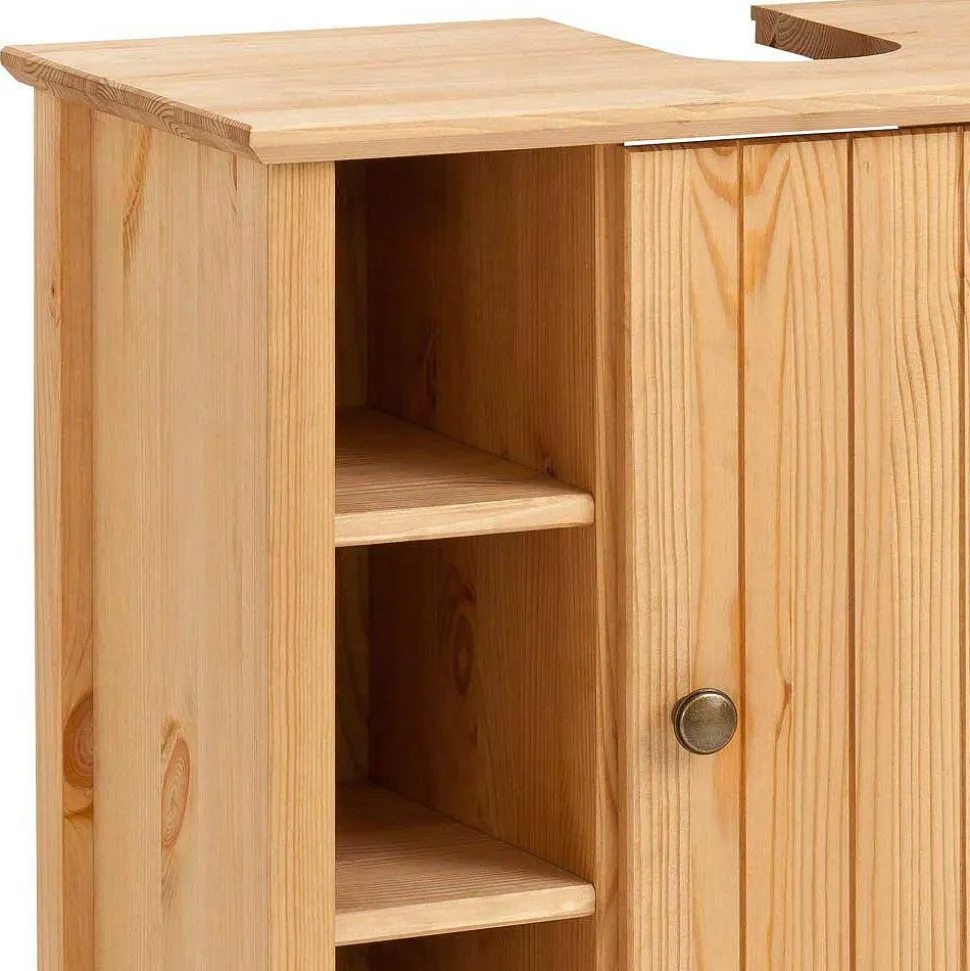 60x65x30 Waschbeckenunterschrank aus Massivholz - Akzinad