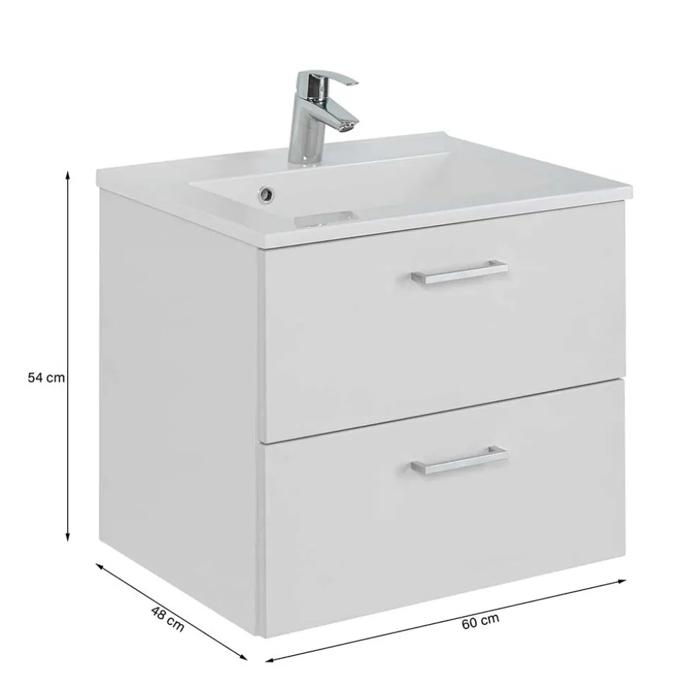 60x54x48 Waschkommode in hellem Grau - Girios