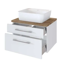 60x55x47 Waschtisch in Weiß Wildeiche - Enwicos