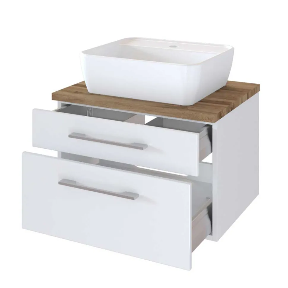 60x55x47 Waschtisch in Weiß Wildeiche - Enwicos