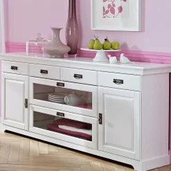 180x84x40 Weißes Sideboard - Landhaus modern - Akbelev