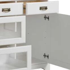 180x84x40 Weißes Sideboard - Landhaus modern - Akbelev