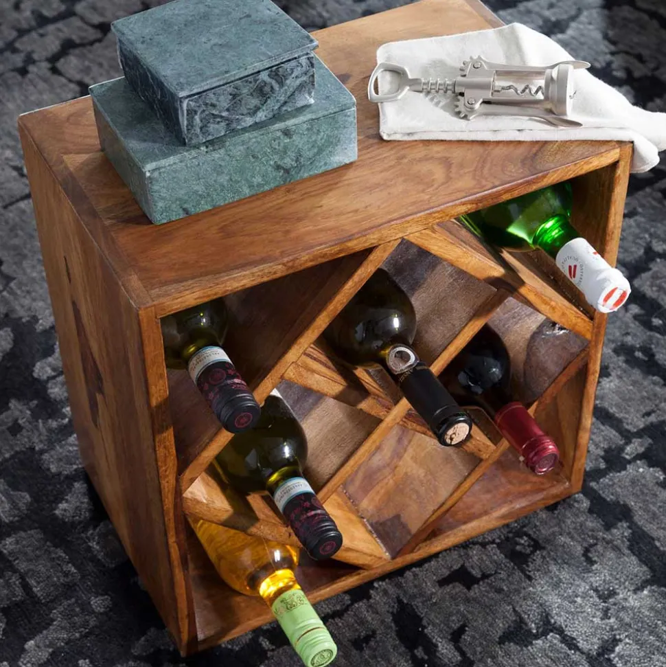 40x40x25 Weinregal aus Massivholz - Sharmota