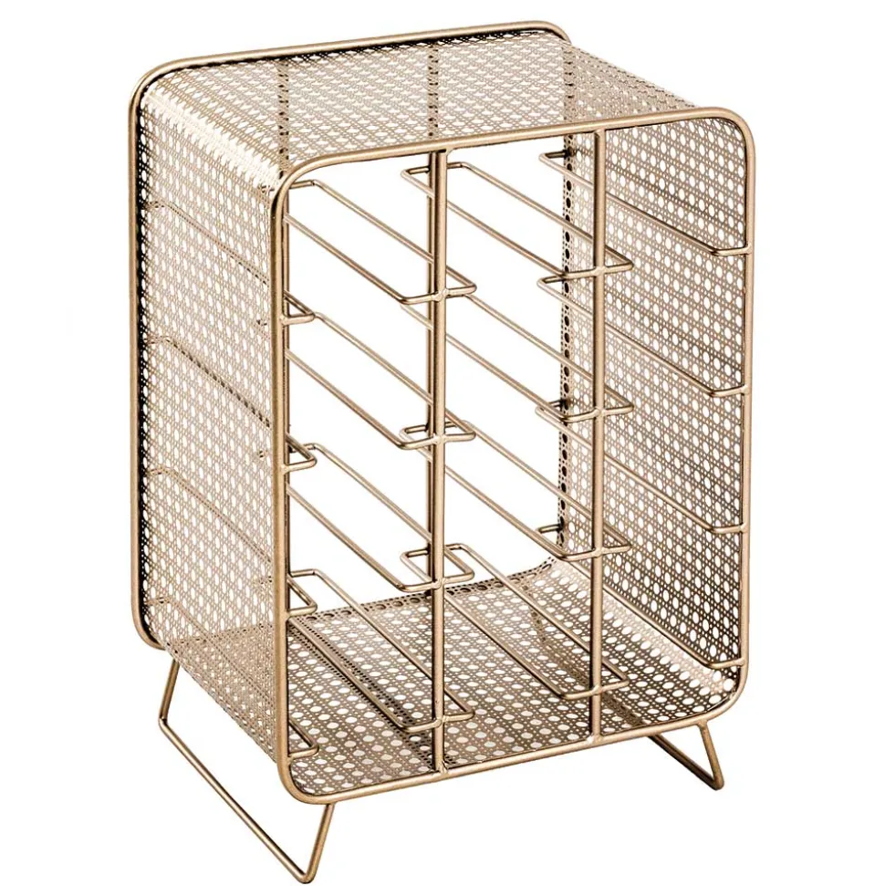 30x46x24 Weinregal aus Stahl in Gold - Loukan