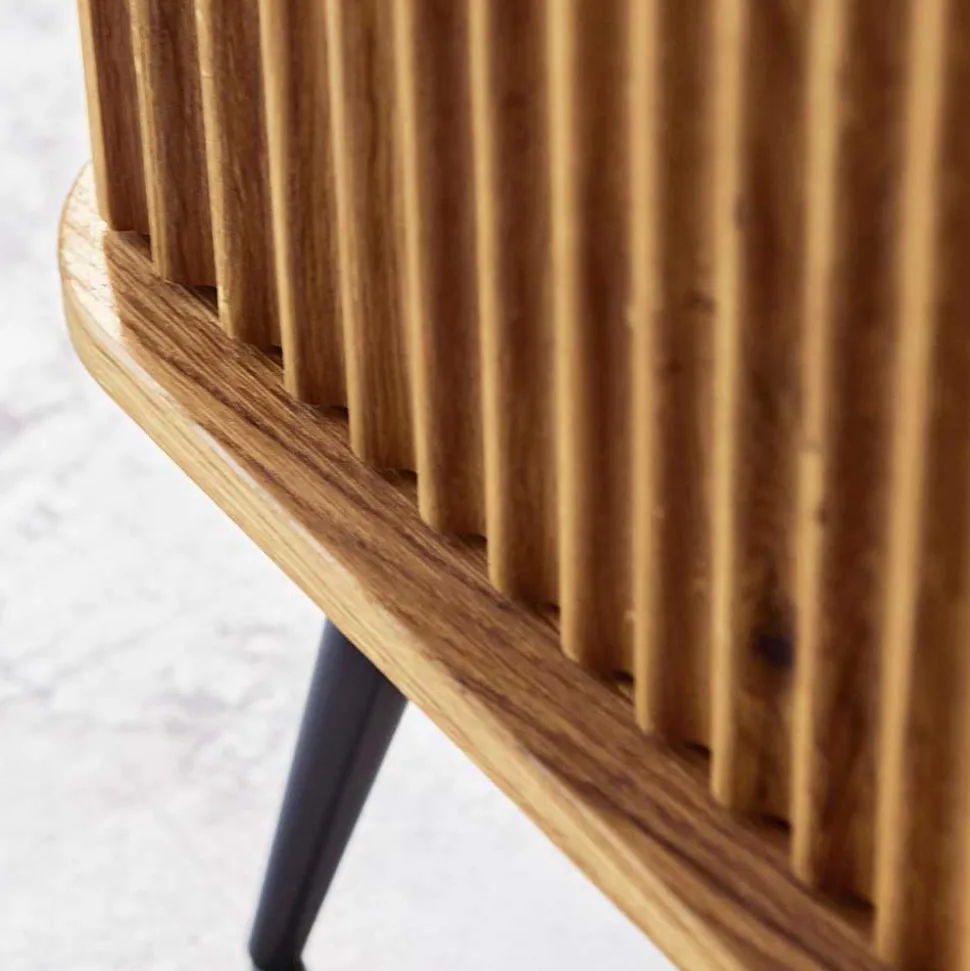 144x87x46 Wildeiche Anrichte mit Metallbeinen - Casarius