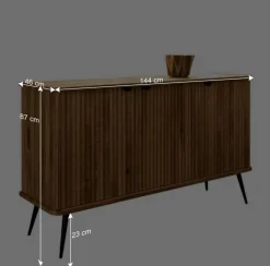 144x87x46 Wildeiche Anrichte mit Metallbeinen - Casarius