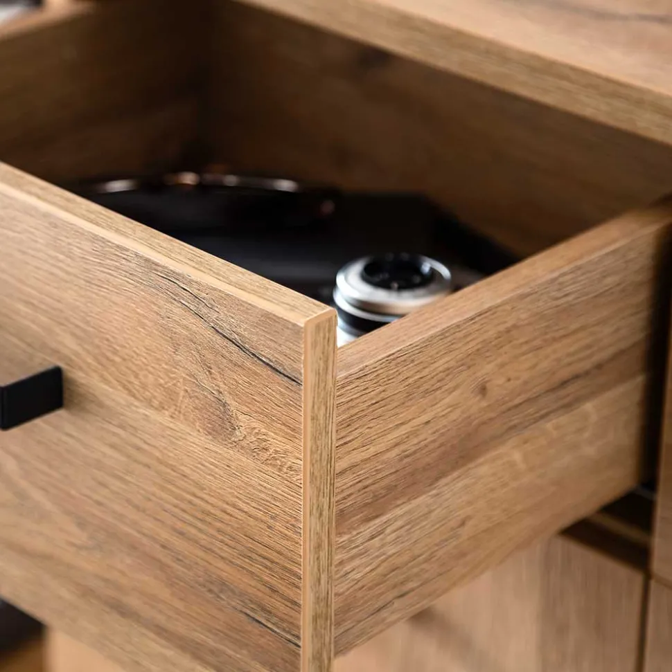 81x104x38 Wildeiche Dekor Kommode 2-türig - Truvisas