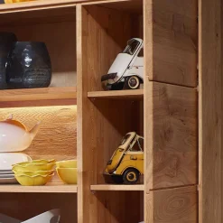 103x152x44 Wildeiche Highboard mit Glaseinsatz - Acmida