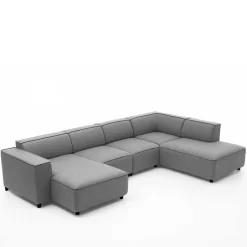 324x70x195 Wohnlandschaft in Hellgrau - Brianco