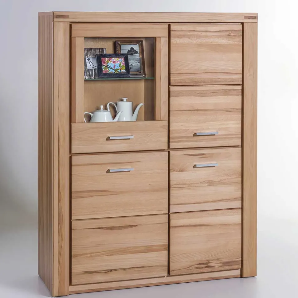 108x140x40 Wohnraum Highboard in Kernbuche - Uhelia