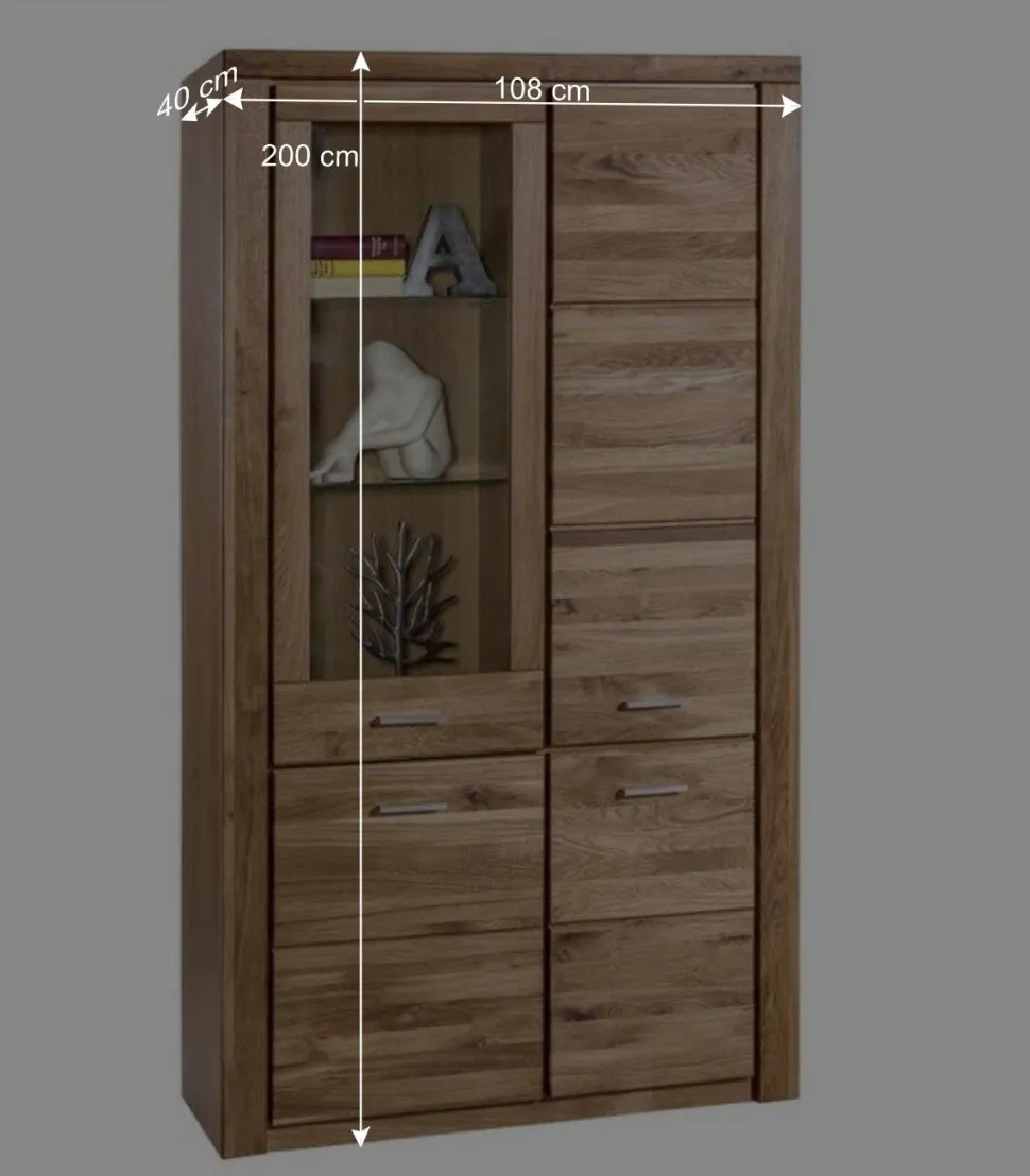 108x200x40 Wohnraum Schrank aus Wildeiche - Maila