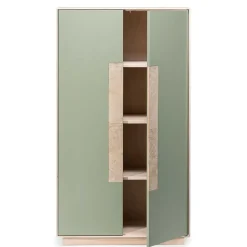 90x120x45 Wohnzimmer Highboard in Grau & Buche - Ajevos