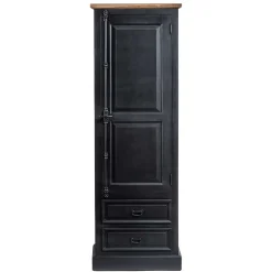 61x180x42 Wohnzimmer Schrank in Schwarz & Teak - Niovan