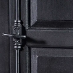 61x180x42 Wohnzimmer Schrank in Schwarz & Teak - Niovan