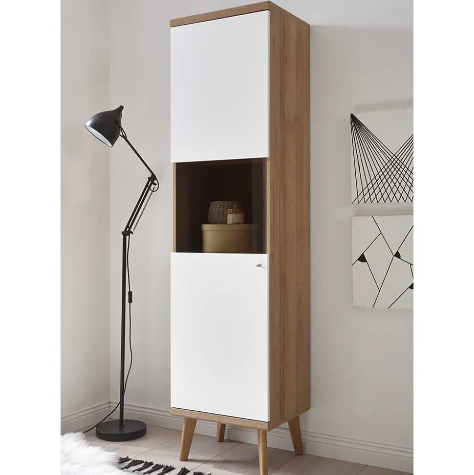 50x197x40 Wohnzimmer Schrank mit Glas - Cablos I