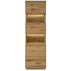 63x208x44 Wohnzimmer Vitrine aus Wildeiche massiv - Obinson