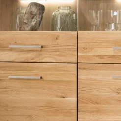 118x141x40 Wohnzimmerschrank mit Glaseinsätzen - Loitons