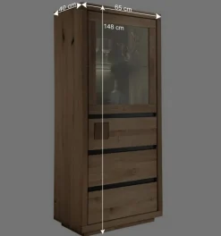 65x148x40 Wohnzimmerschrank mit Glastür - Embleys
